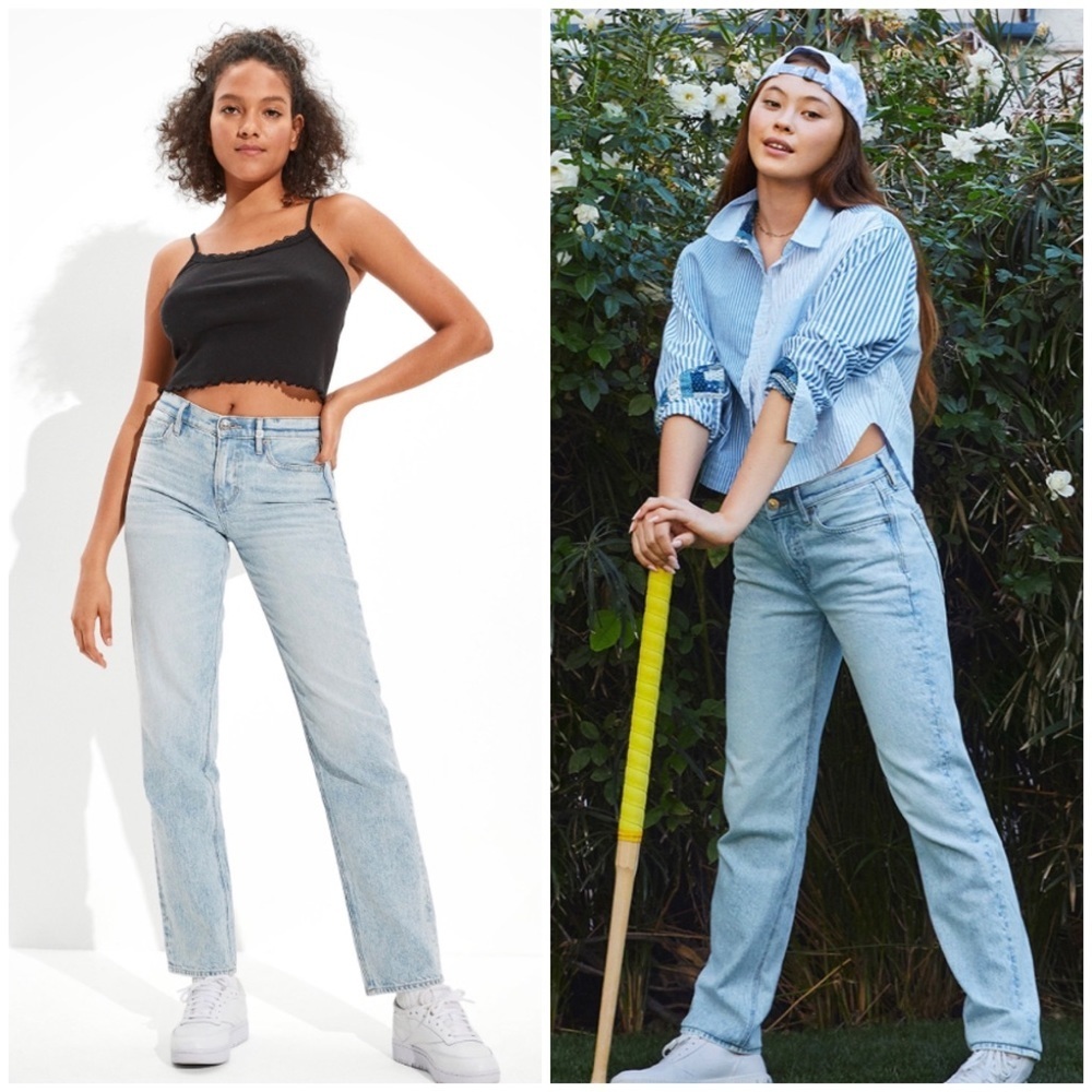 American Eagle 90’s Straight Jeans in Blown Out Blue